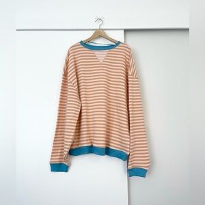 Free People Striped Sweater in Pink and Blue